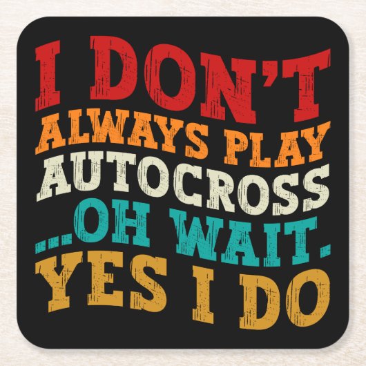 Ich spiele nicht immer Autocross. Oh, warte ja, ic Rechteckiger Pappuntersetzer (Vorderseite)