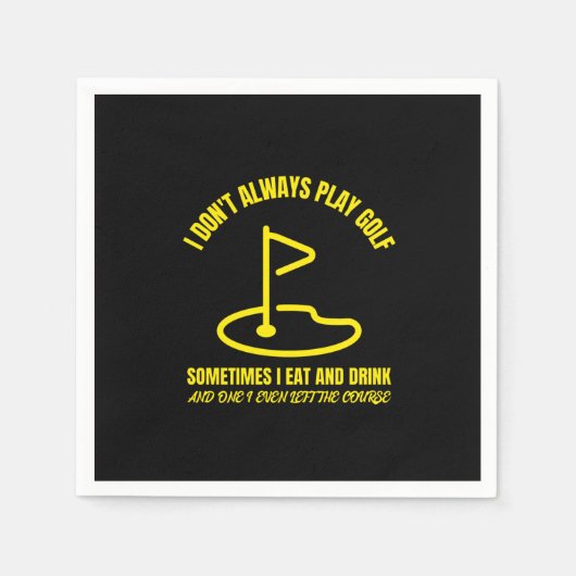 Ich spiele nicht immer lustiges Golfspielen Serviette (Vorderseite)