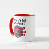 Ich spiele nicht Spiele, die ich erforsche Tasse (Vorderseite Links)