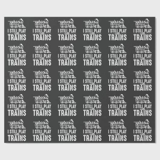Ich spiele noch mit der Eisenbahn Geschenkpapier (Flach)