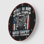 Ich spiele noch mit LKW Große Wanduhr (Winkel)