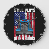 Ich spiele noch mit LKW Große Wanduhr (Vorderseite)