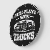 Ich spiele noch mit LKW Große Wanduhr (Winkel)