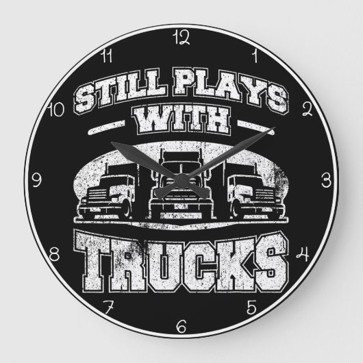 Ich spiele noch mit LKW Große Wanduhr (Vorderseite)