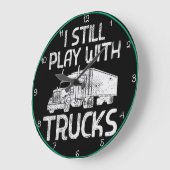 Ich spiele noch mit LKW Große Wanduhr (Winkel)