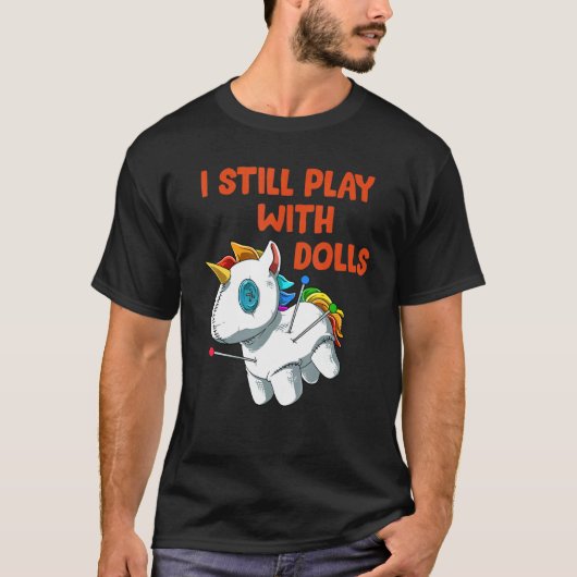 Ich spiele noch mit Puppen Voodoo Doll Unicorn T-Shirt (Vorderseite)
