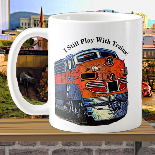 Ich spiele noch mit Zügen F7 Diesellokomotive Kaffeetasse