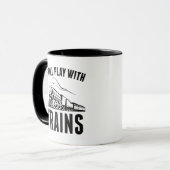 Ich spiele noch mit Zügen Tasse (Vorderseite Links)