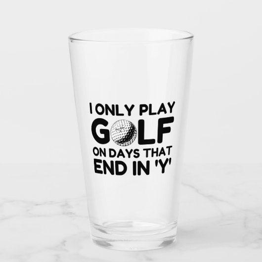 Ich spiele nur Golf Glas (Vorderseite)