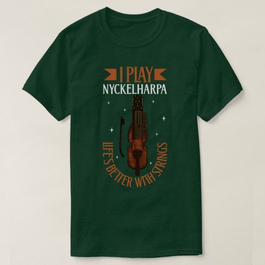 Ich spiele Nyckelharpa T-Shirt (Design vorne)