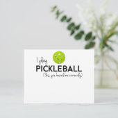 Ich spiele Pickleball Postkarte (Stehend Vorderseite)