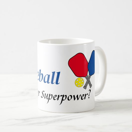 Ich spiele Pickleball-Supermacht Kaffeetasse (VorderseiteRechts)