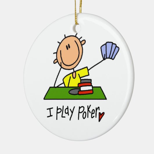 Ich spiele Poker Keramik Ornament (Links)