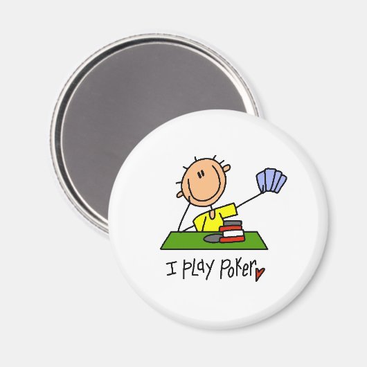 Ich spiele Poker Magnet (Vorderseite/Rückseite)