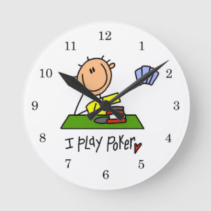 Ich spiele Poker Runde Wanduhr