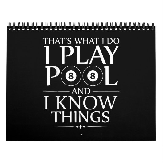 Ich spiele Pool und ich kenne die Dinge Funny Bill Kalender (Titelbild)