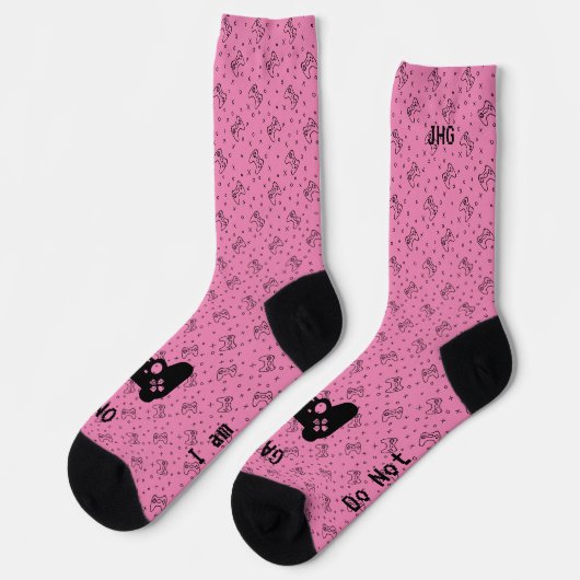 Ich spiele Rosa Crew Socken (Linkes Detail)