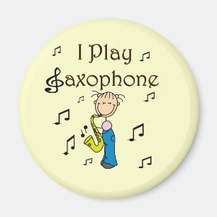 Ich spiele Saxophon Stick Figure T-Shirts und Gesc Magnet