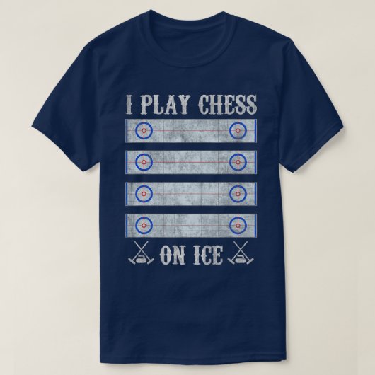 Ich spiele Schach auf Eiskurbelhaus Funny Curling  T-Shirt (Design vorne)
