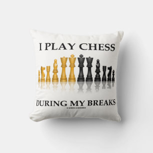 Ich spiele Schach während meiner Breaks Reflektive Kissen
