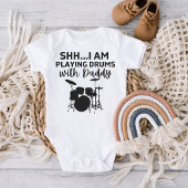 Ich spiele Schlagzeug mit Daddy Funny Drummer Gif Baby Strampler