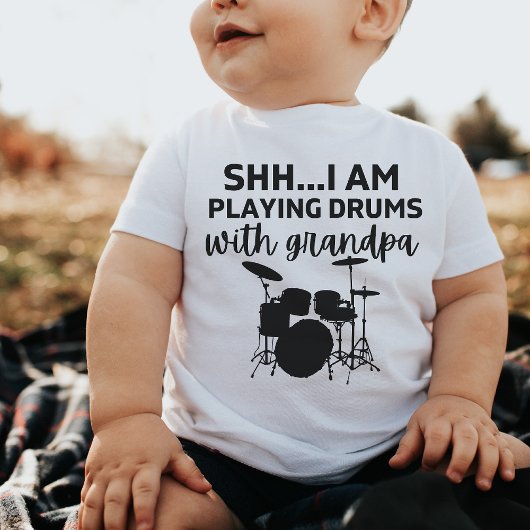 Ich spiele Schlagzeug mit Großpa Funny Drummer Baby Strampler