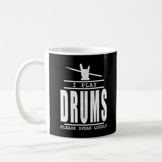 Ich spiele Schlagzeug PLease Speak Louly - Drummer Kaffeetasse (Links)