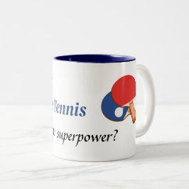 Ich spiele Tischtennis, Superheld Zweifarbige Tasse