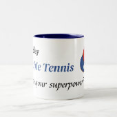 Ich spiele Tischtennis, Superheld Zweifarbige Tasse (Mittel)