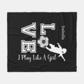 Ich spiele wie ein Mädchen - Junge Hintergrundfarb Fleecedecke (Vorderseite (Horizontal))