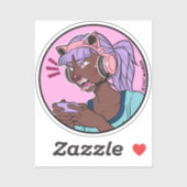 Ich spiele zu gewinnen Gamer Circle Vinyl Sticker (Blatt)