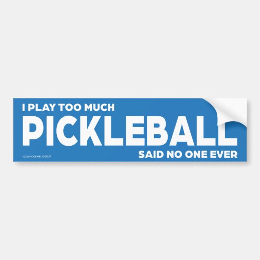 Ich spiele zu viel Pickleball Autoaufkleber (Vorne)