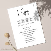 Ich spioniere Hochzeitskarte oder Brautparty-Spiel Einladung