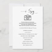 Ich spioniere Hochzeitskarte oder Brautparty-Spiel Einladung (Vorderseite)