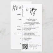 Ich spioniere Hochzeitsspiel Capture the Liebe Fot Menükarte (Vorne/Hinten)