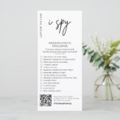 Ich spioniere Hochzeitsspiel Capture the Liebe Fot Menükarte (Stehend Vorderseite)