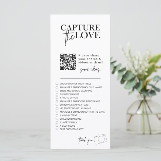 Ich spioniere Hochzeitsspiel Capture the Liebe Fot Menükarte (Stehend Vorderseite)