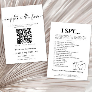 Ich spioniere Hochzeitsspiel Capture the Liebe Fot Menükarte