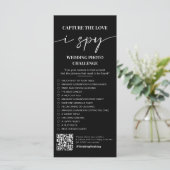 Ich spioniere Hochzeitsspiel Capture the Liebe Fot Menükarte (Stehend Vorderseite)