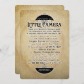 Ich spioniere Kamera-typografisches Einladung (Vorne/Hinten)