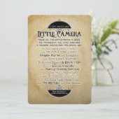 Ich spioniere Kamera-typografisches Einladung (Stehend Vorderseite)