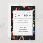 Ich spioniere mit meiner kleinen Kamera Hochzeitss Einladung (Vorderseite)
