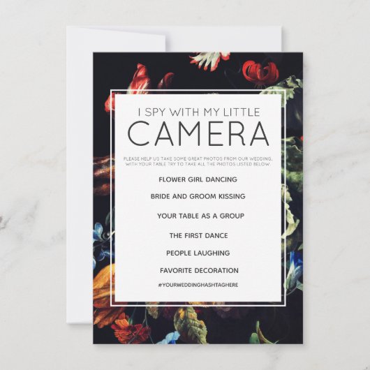 Ich spioniere mit meiner kleinen Kamera Hochzeitss Einladung (Vorderseite)