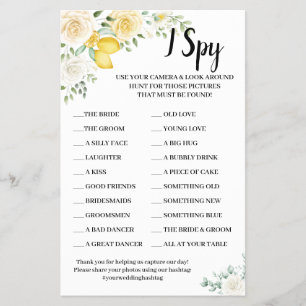 Ich-spioniere-Zitronen-und-Rosen-Hochzeitsempfang- Flyer