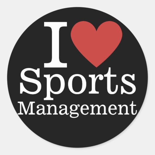 Ich ❤️ Sportmanagement für Studenten/Fakultätsschu Runder Aufkleber (Vorderseite)