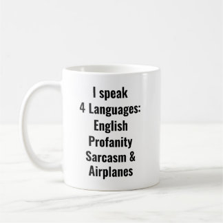 Ich spreche 4 Sprachen, Englisch, Französisch, Sar Kaffeetasse