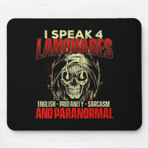 Ich spreche 4 Sprachen - Geisterjagd Paranormale R Mousepad