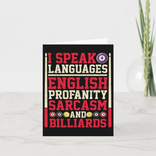 Ich spreche 4 Sprachen Profanity Sarcasm und Billi Karte (Vorderseite)