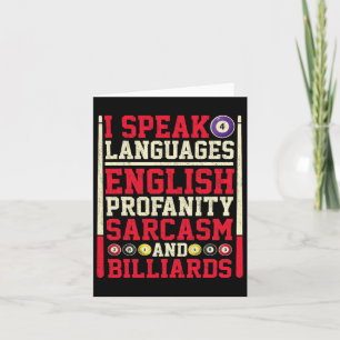 Ich spreche 4 Sprachen Profanity Sarcasm und Billi Karte