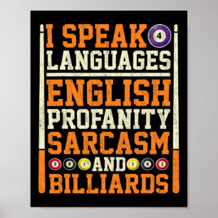 Ich spreche 4 Sprachen Profanity Sarcasm und Billi Poster